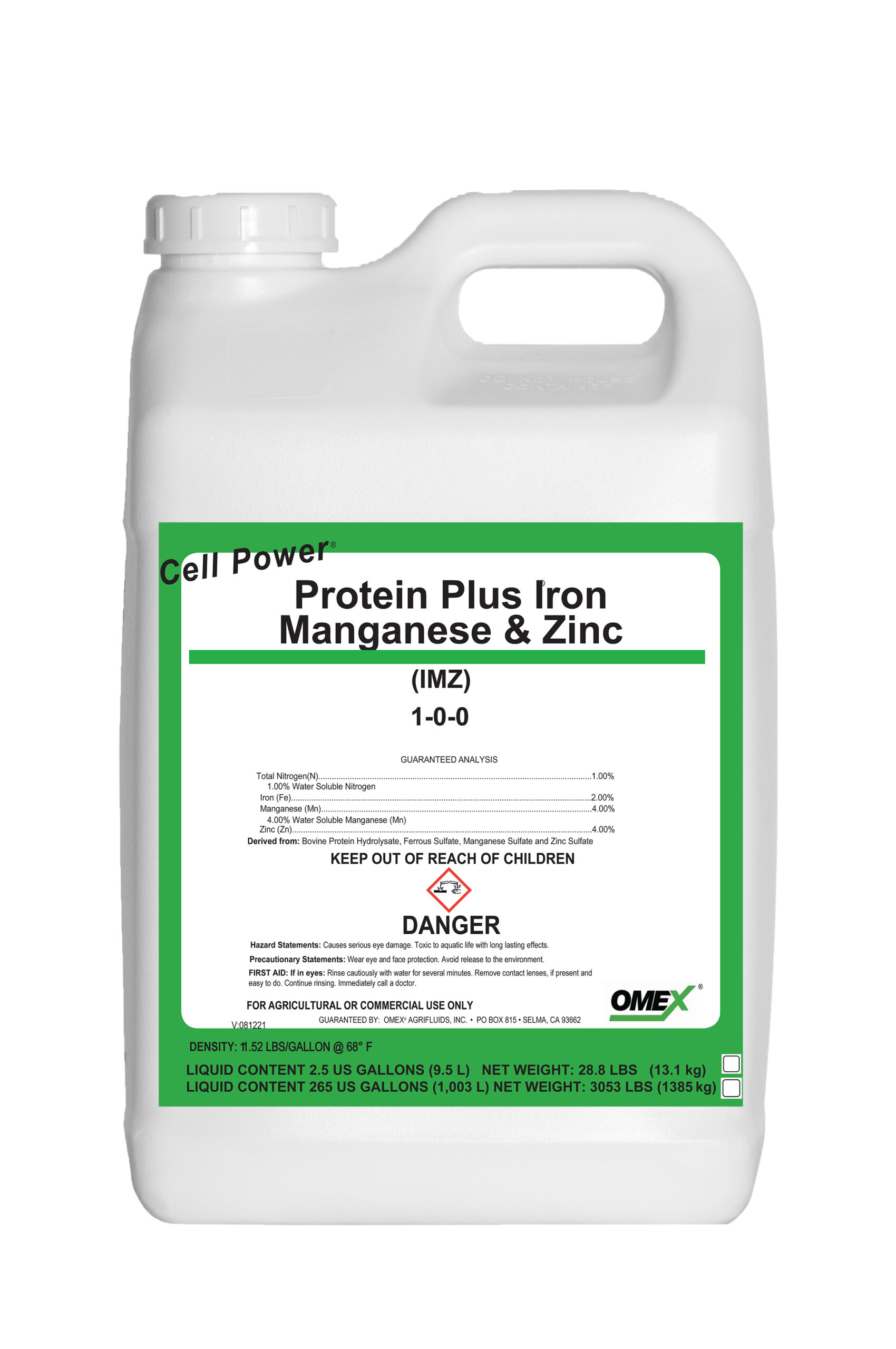 CELL POWER® Protein Plus® Iron, Manganese & Zinc (IMZ) 1-0-0
